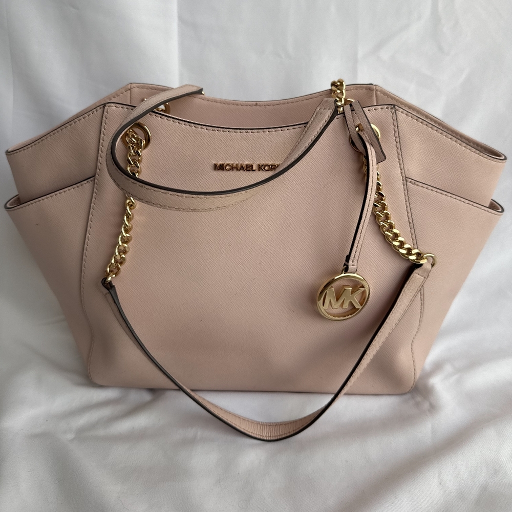 Michael Kors Jet Set Blush Pink Tote with Gold Accents